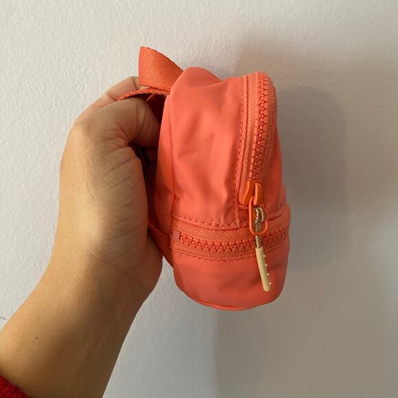 Lululemon City Adventurer Nano Backpack Coral Pink Running Zipper Mini Bag - Picture 3 of 9